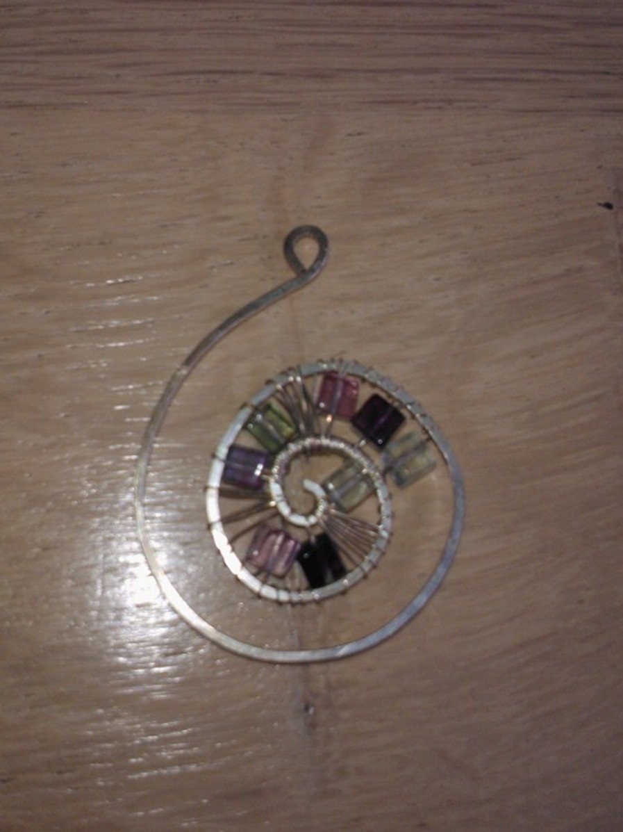 Figure 9 Hanger van echt zilver en fluoriet (5 cm.) € 7,00.